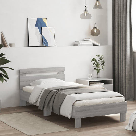 Giroletto con Testiera Grigio Sonoma 90x200cm Legno Multistrato | homemem39