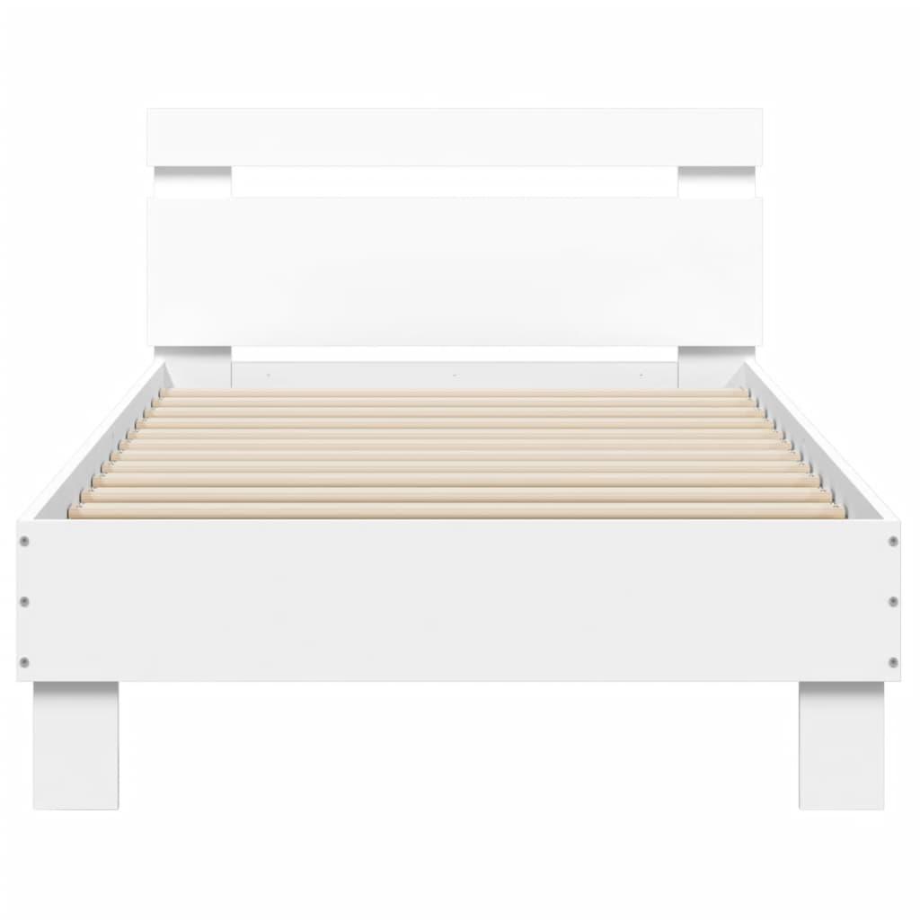Giroletto con Testiera Bianco 75x190 cm in Legno Multistrato | homemem39
