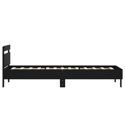 Giroletto con Testiera Nero 75x190 cm in Legno Multistrato - homemem39