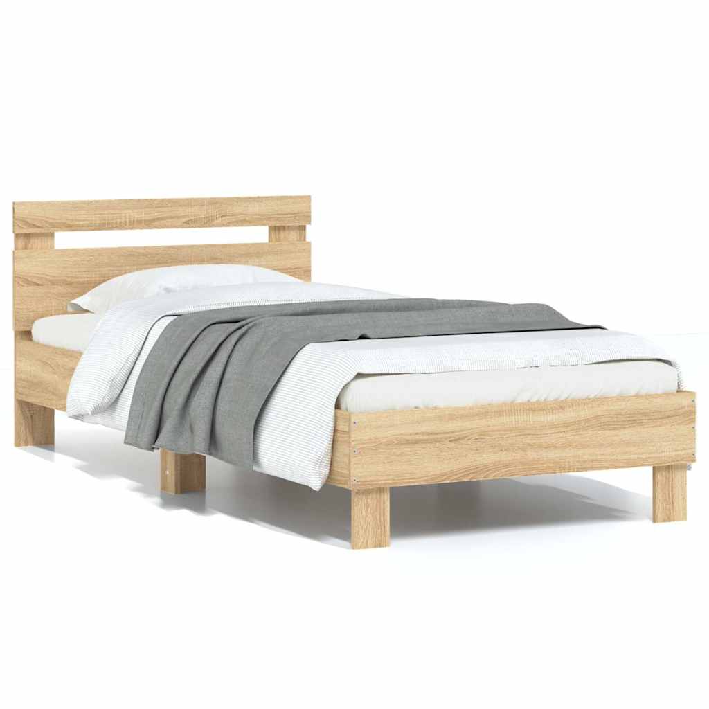 Giroletto senza Materasso con Testiera Rovere Sonoma 75x190 cm - homemem39