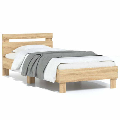 Giroletto senza Materasso con Testiera Rovere Sonoma 75x190 cm - homemem39