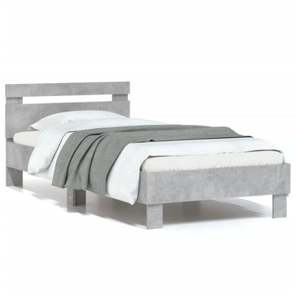 Giroletto Testiera Grigio Cemento 75x190 cm Legno Multistrato | homemem39