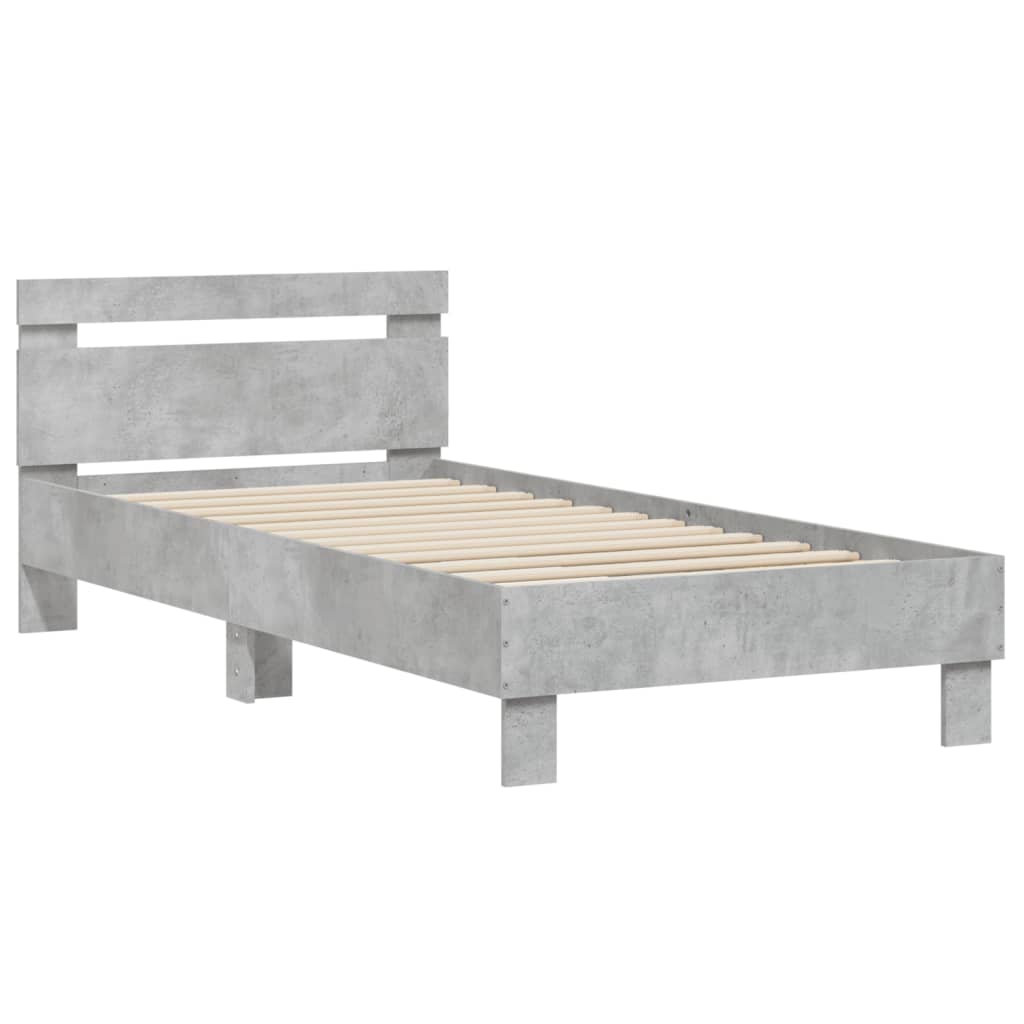 Giroletto Testiera Grigio Cemento 75x190 cm Legno Multistrato | homemem39