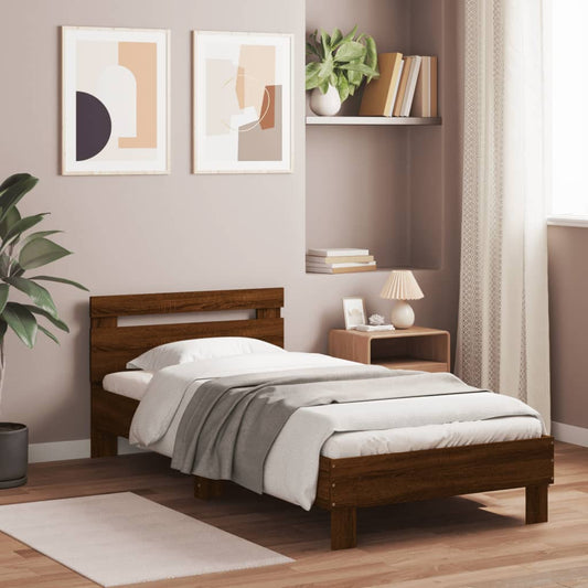 Giroletto senza Materasso con Testiera Rovere Marrone 75x190 cm - homemem39
