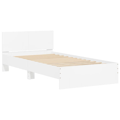 Giroletto con Testiera Bianco 100x200 cm in Legno Multistrato | homemem39