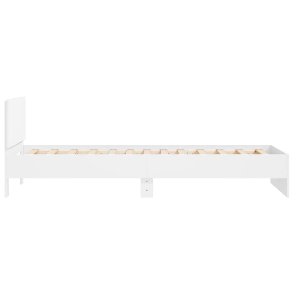 Giroletto con Testiera Bianco 100x200 cm in Legno Multistrato
