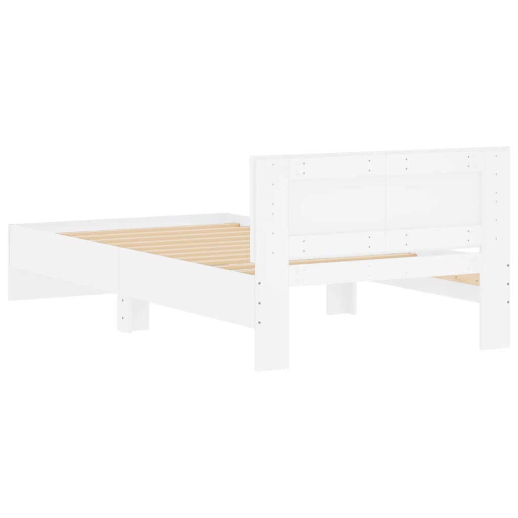Giroletto con Testiera Bianco 100x200 cm in Legno Multistrato