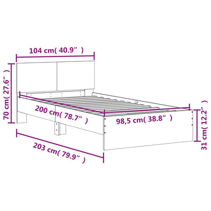 Giroletto con Testiera Bianco 100x200 cm in Legno Multistrato | homemem39