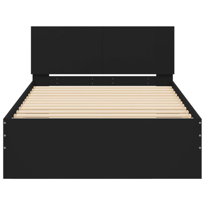 Giroletto con Testiera Nero 100x200 cm in Legno Multistrato - homemem39