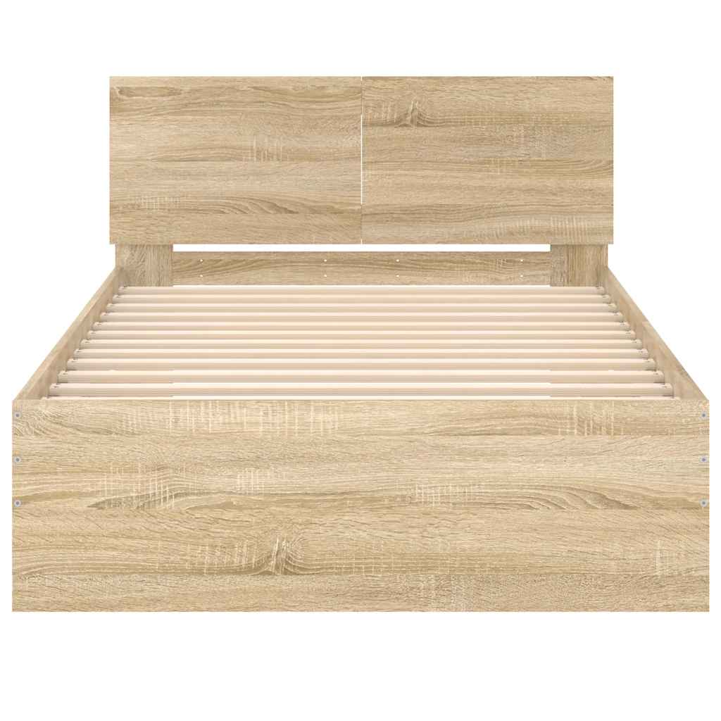 Giroletto senza Materasso con Testiera Rovere Sonoma 100x200 cm - homemem39