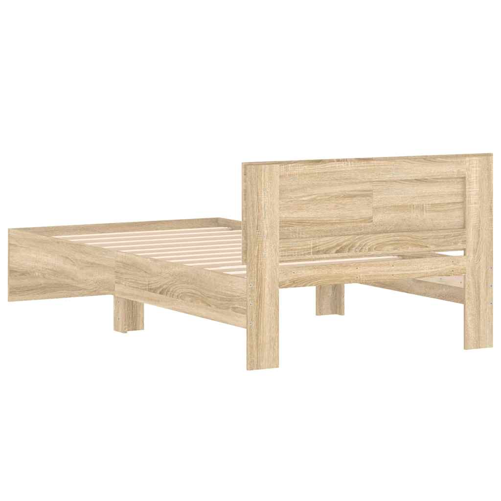 Giroletto senza Materasso con Testiera Rovere Sonoma 100x200 cm - homemem39