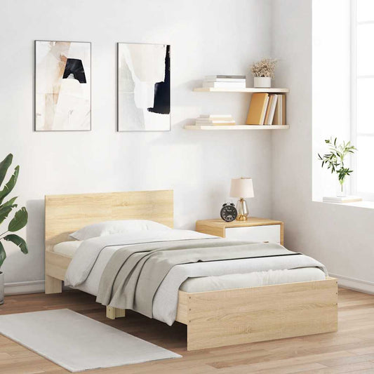 Giroletto senza Materasso con Testiera Rovere Sonoma 100x200 cm - homemem39