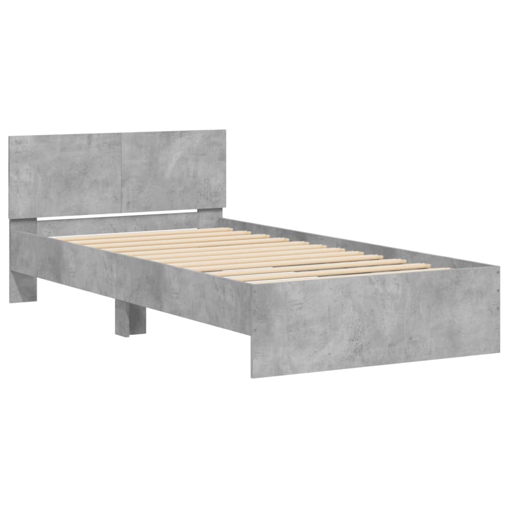 Giroletto Testiera Grigio Cemento 100x200 cm Legno Multistrato - homemem39