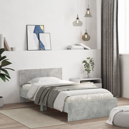 Giroletto Testiera Grigio Cemento 100x200 cm Legno Multistrato | homemem39