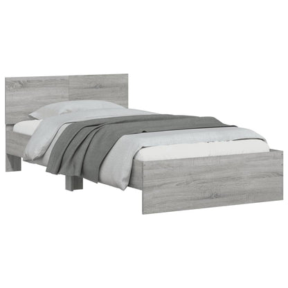 Giroletto Testiera Grigio Sonoma 100x200 cm Legno Multistrato