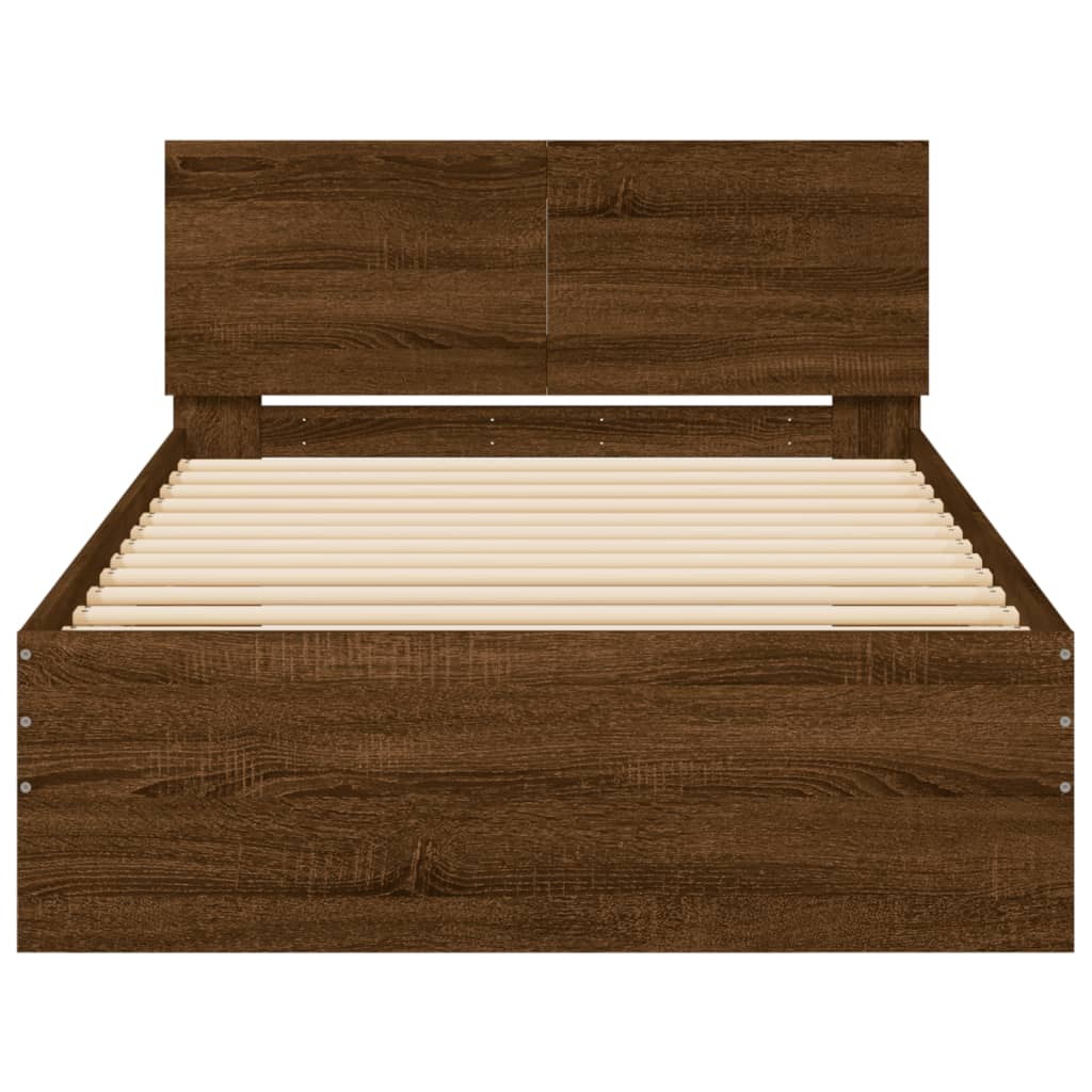 Giroletto senza Materasso con Testiera Rovere Marrone 100x200cm - homemem39