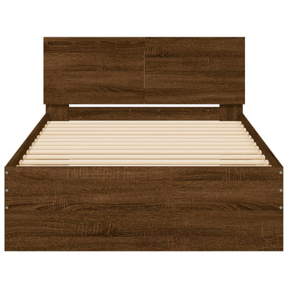 Giroletto senza Materasso con Testiera Rovere Marrone 100x200cm - homemem39