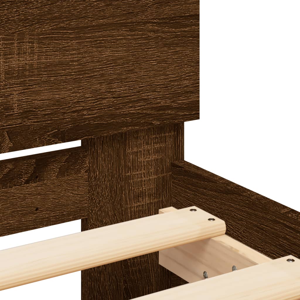 Giroletto senza Materasso con Testiera Rovere Marrone 100x200cm - homemem39
