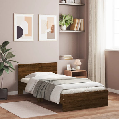 Giroletto senza Materasso con Testiera Rovere Marrone 100x200cm - homemem39