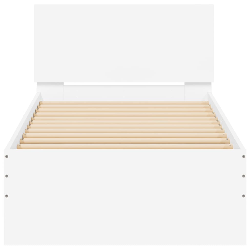 Giroletto con Testiera Bianco 90x200 cm in Legno Multistrato - homemem39