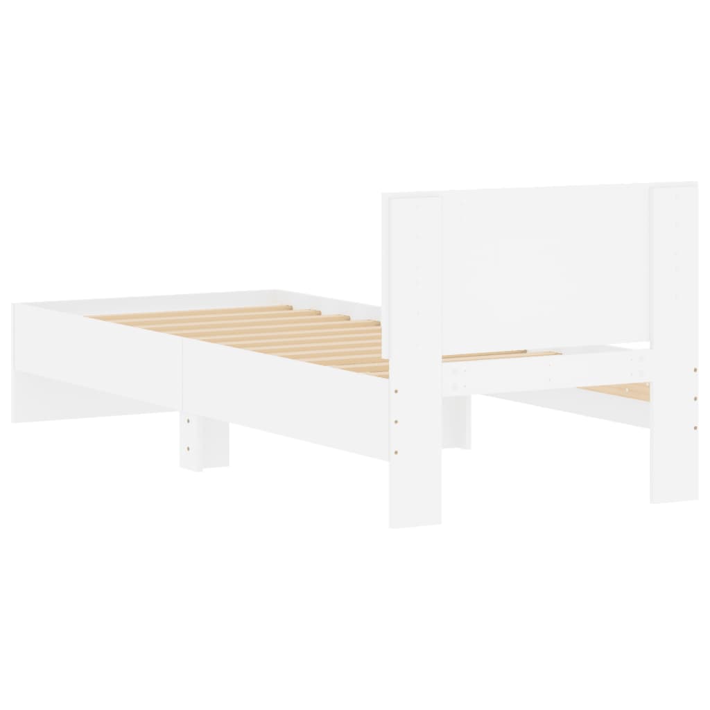 Giroletto con Testiera Bianco 90x200 cm in Legno Multistrato - homemem39