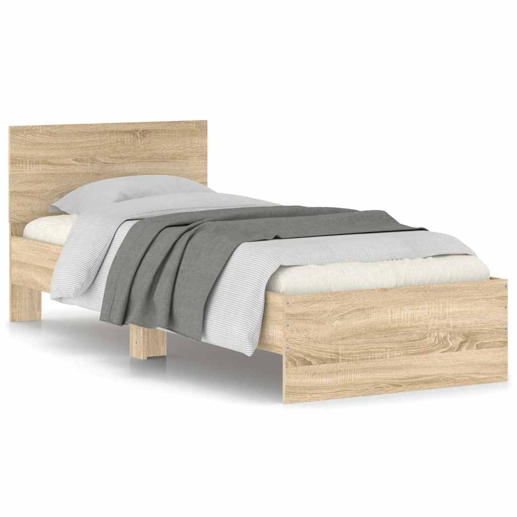 Giroletto senza Materasso con Testiera Rovere Sonoma 90x200 cm