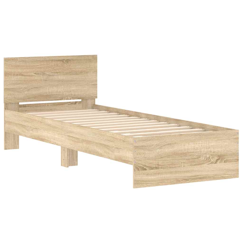 Giroletto senza Materasso con Testiera Rovere Sonoma 90x200 cm | homemem39