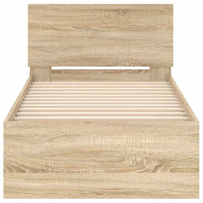 Giroletto senza Materasso con Testiera Rovere Sonoma 90x200 cm - homemem39