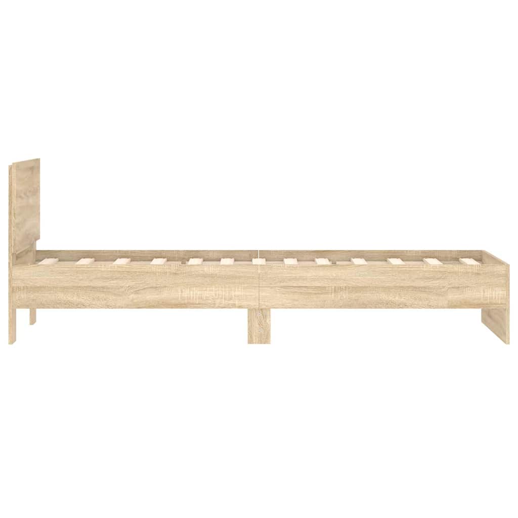 Giroletto senza Materasso con Testiera Rovere Sonoma 90x200 cm | homemem39