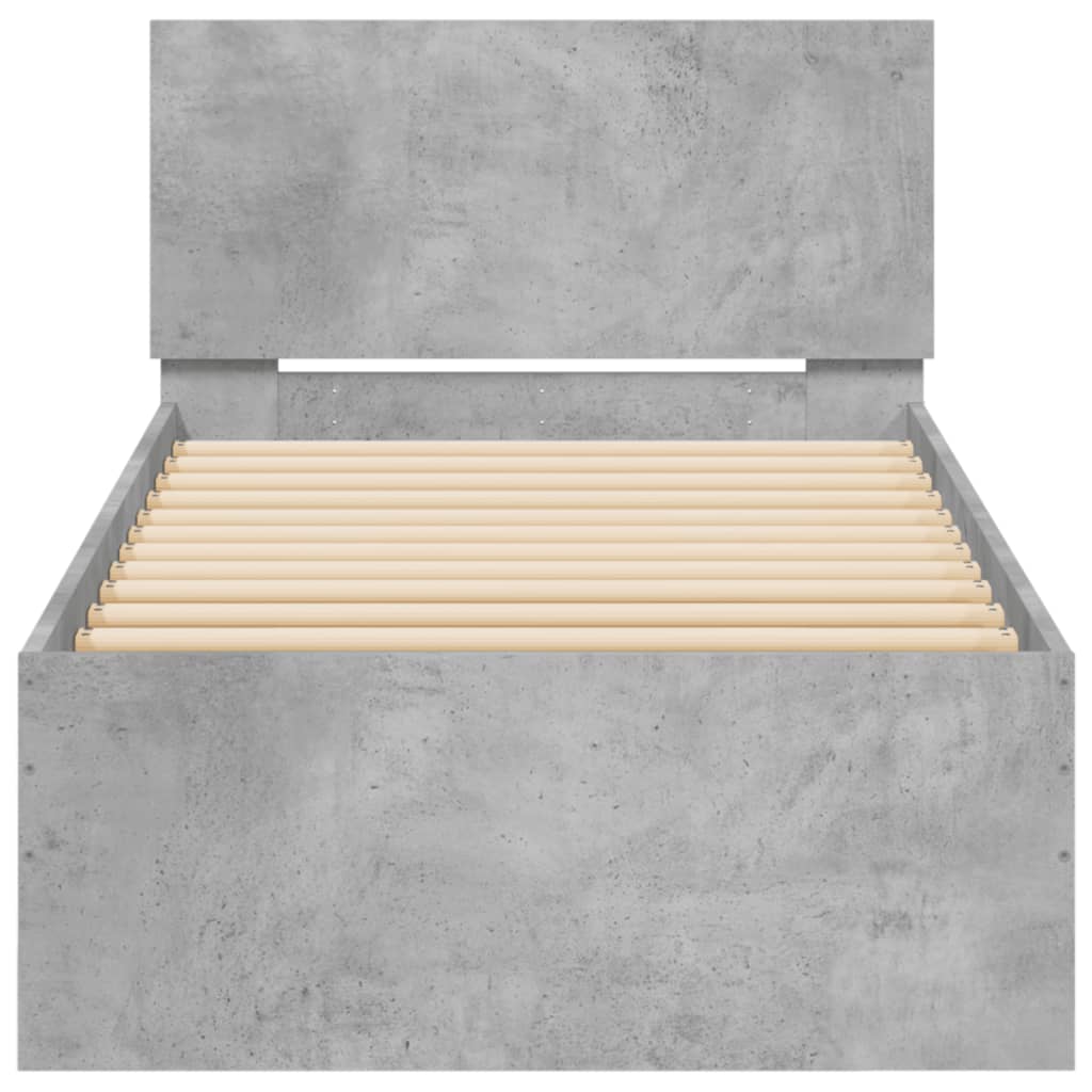 Giroletto Testiera Grigio Cemento 90x200 cm Legno Multistrato - homemem39