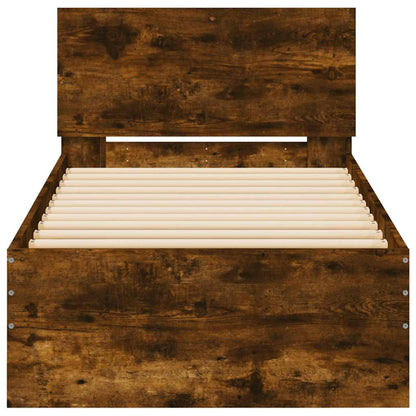 Giroletto con Testiera Rovere Fumo 90x200 cm Legno Multistrato