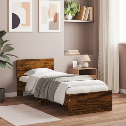 Giroletto con Testiera Rovere Fumo 90x200 cm Legno Multistrato | homemem39