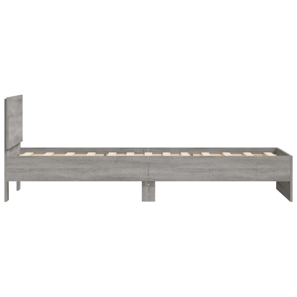 Giroletto con Testiera Grigio Sonoma 90x200cm Legno Multistrato | homemem39