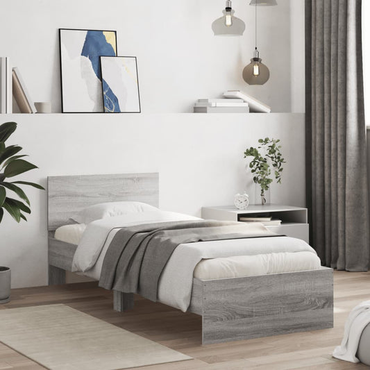 Giroletto con Testiera Grigio Sonoma 90x200cm Legno Multistrato | homemem39