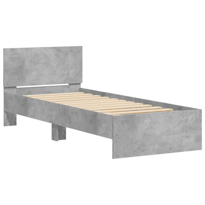 Giroletto e Testiera Grigio Cemento 90x190 cm Legno Multistrato | homemem39