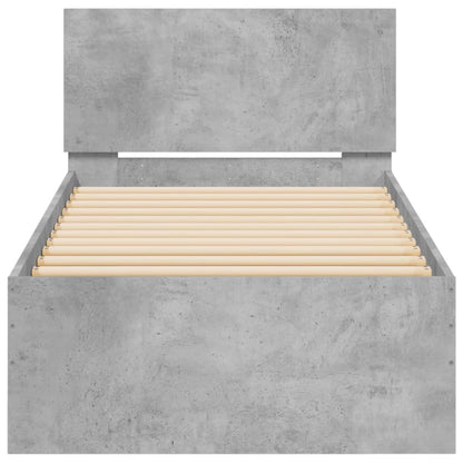 Giroletto e Testiera Grigio Cemento 90x190 cm Legno Multistrato | homemem39