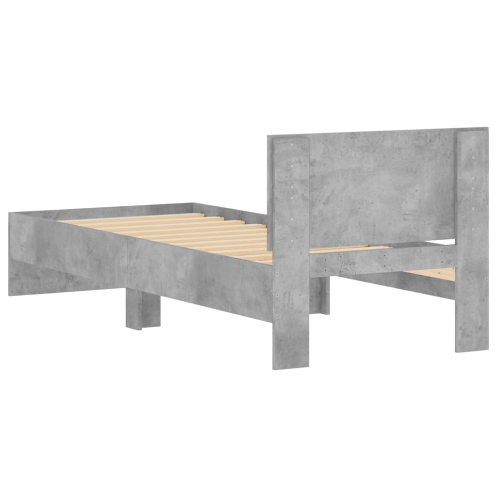 Giroletto e Testiera Grigio Cemento 90x190 cm Legno Multistrato | homemem39