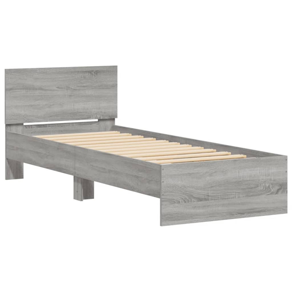 Giroletto con Testiera Grigio Sonoma 90x190cm Legno Multistrato | homemem39