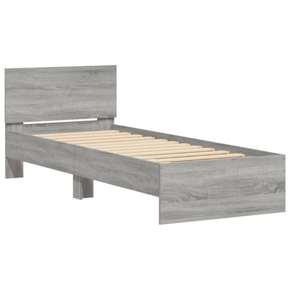 Giroletto con Testiera Grigio Sonoma 90x190cm Legno Multistrato - homemem39