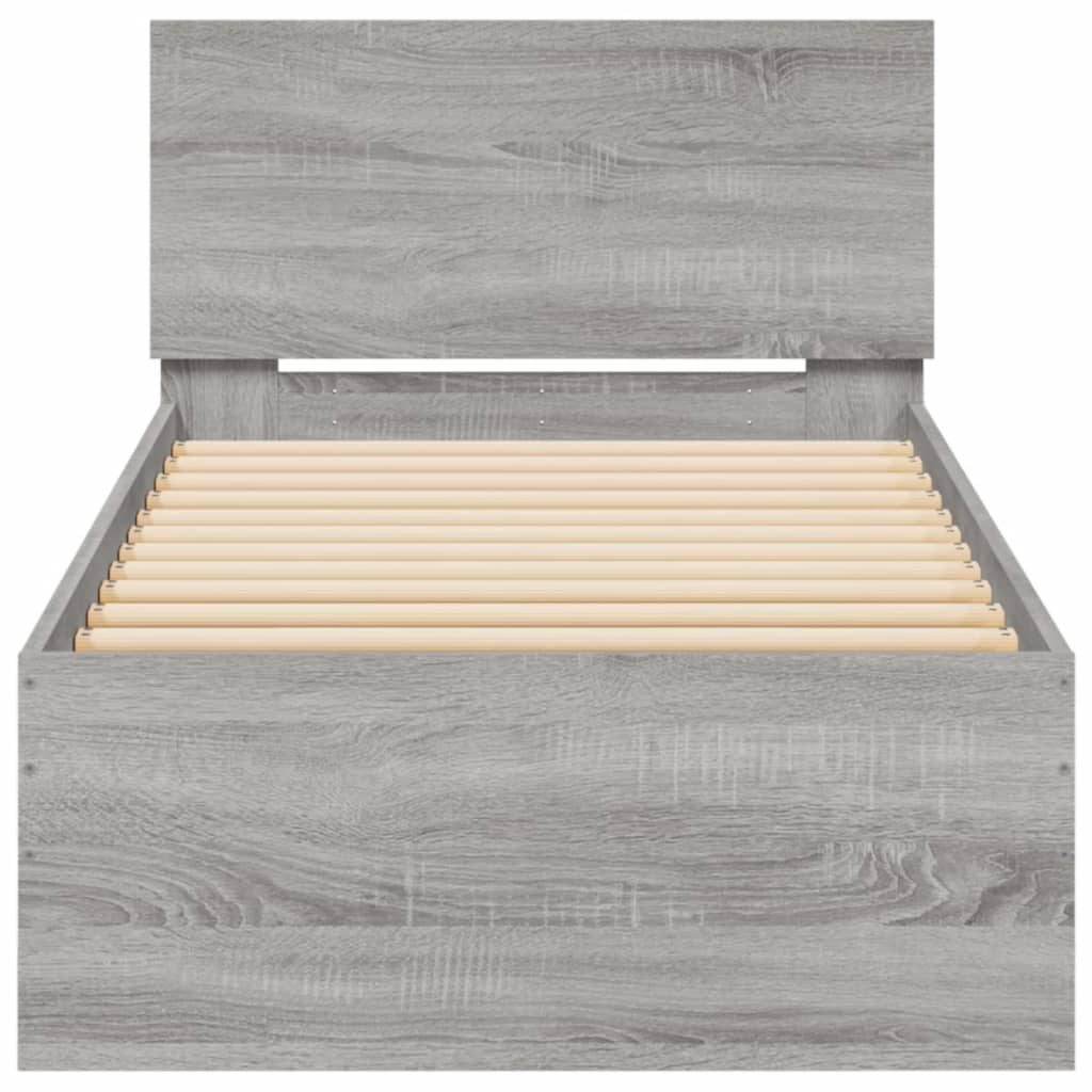 Giroletto con Testiera Grigio Sonoma 90x190cm Legno Multistrato - homemem39