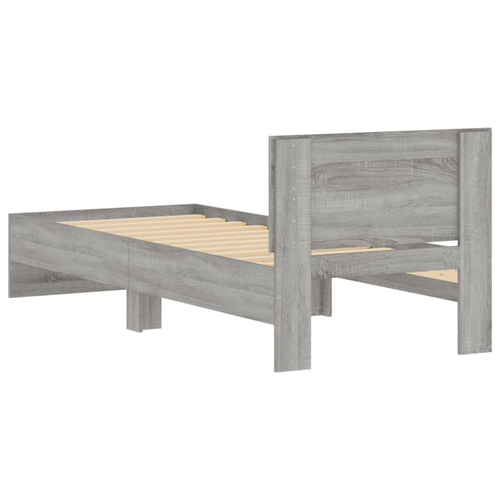 Giroletto con Testiera Grigio Sonoma 90x190cm Legno Multistrato - homemem39