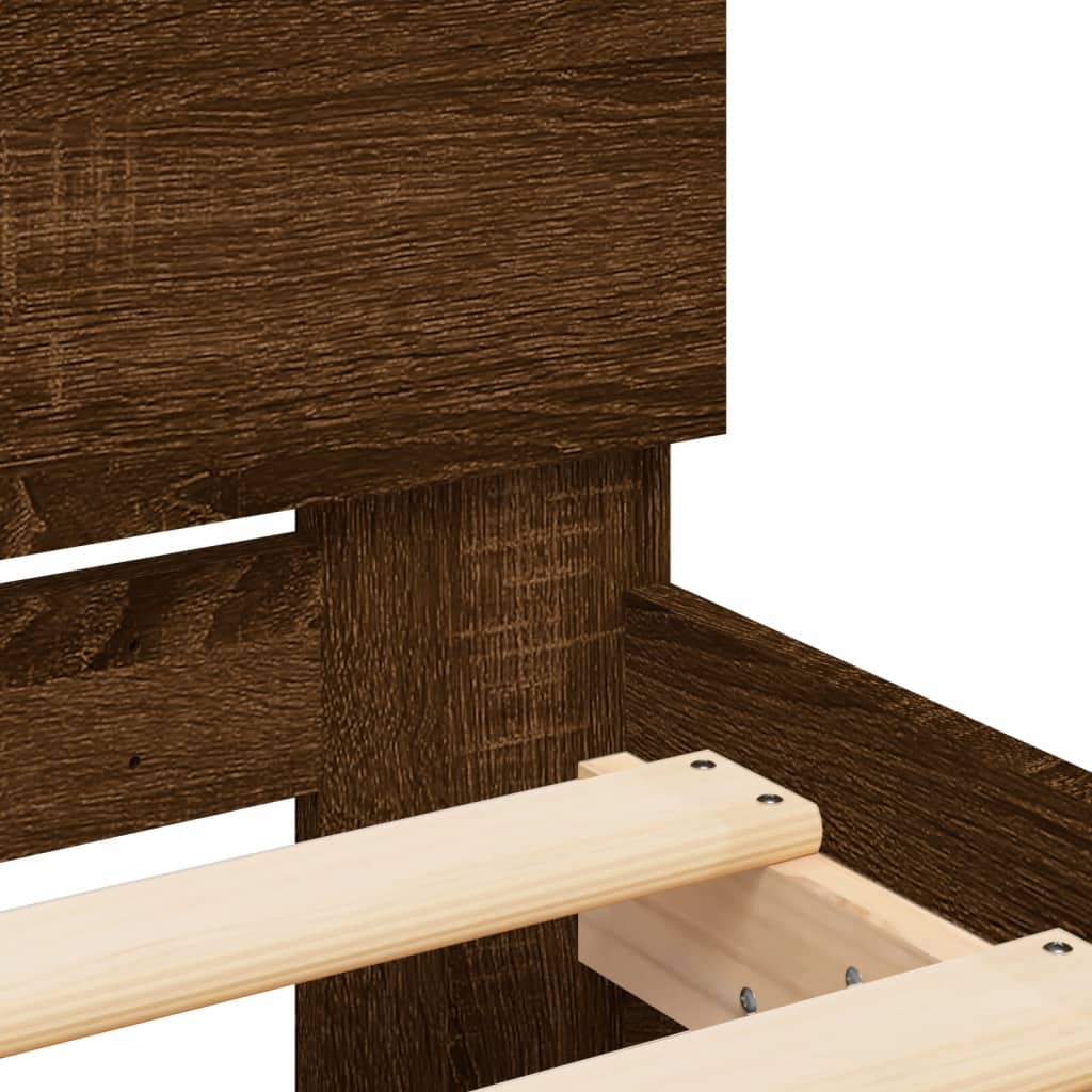 Giroletto senza Materasso con Testiera Rovere Marrone 90x190 cm | homemem39