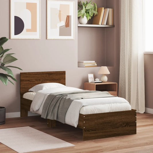 Giroletto senza Materasso con Testiera Rovere Marrone 90x190 cm | homemem39