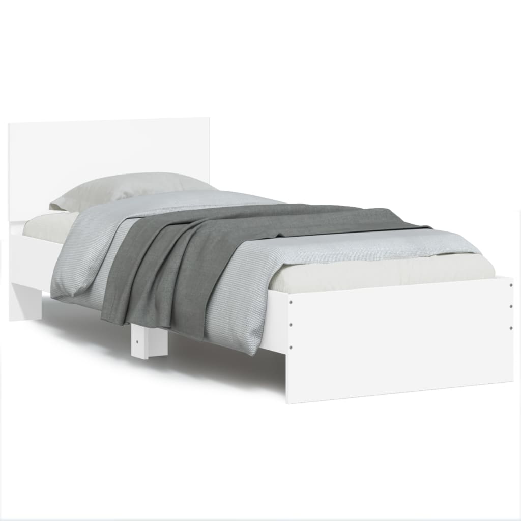 Giroletto con Testiera Bianco 75x190 cm in Legno Multistrato - homemem39