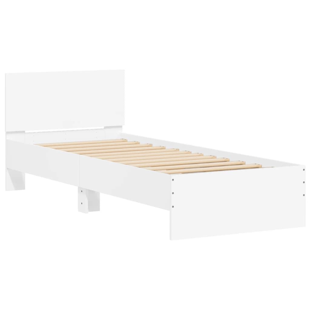 Giroletto con Testiera Bianco 75x190 cm in Legno Multistrato - homemem39