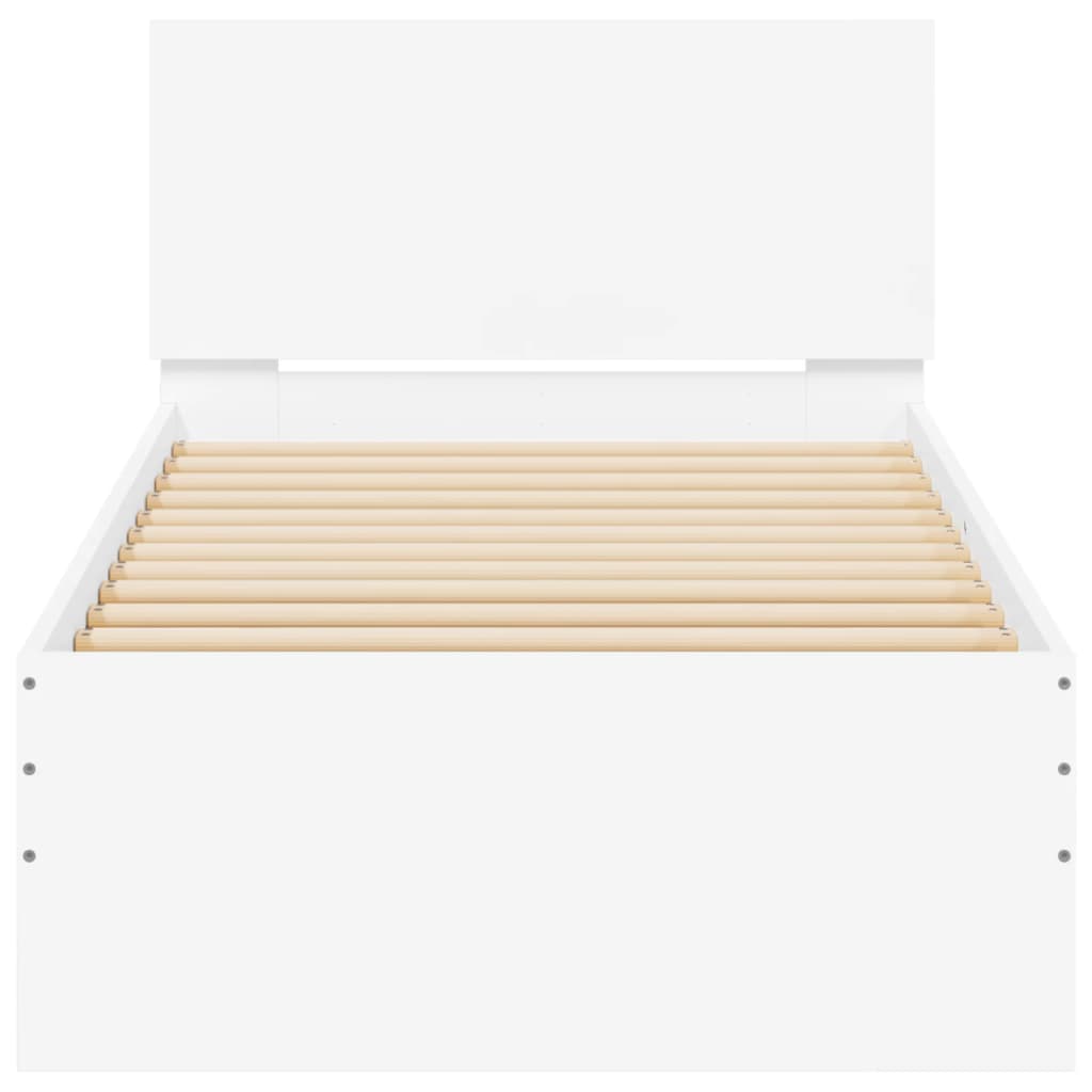 Giroletto con Testiera Bianco 75x190 cm in Legno Multistrato - homemem39