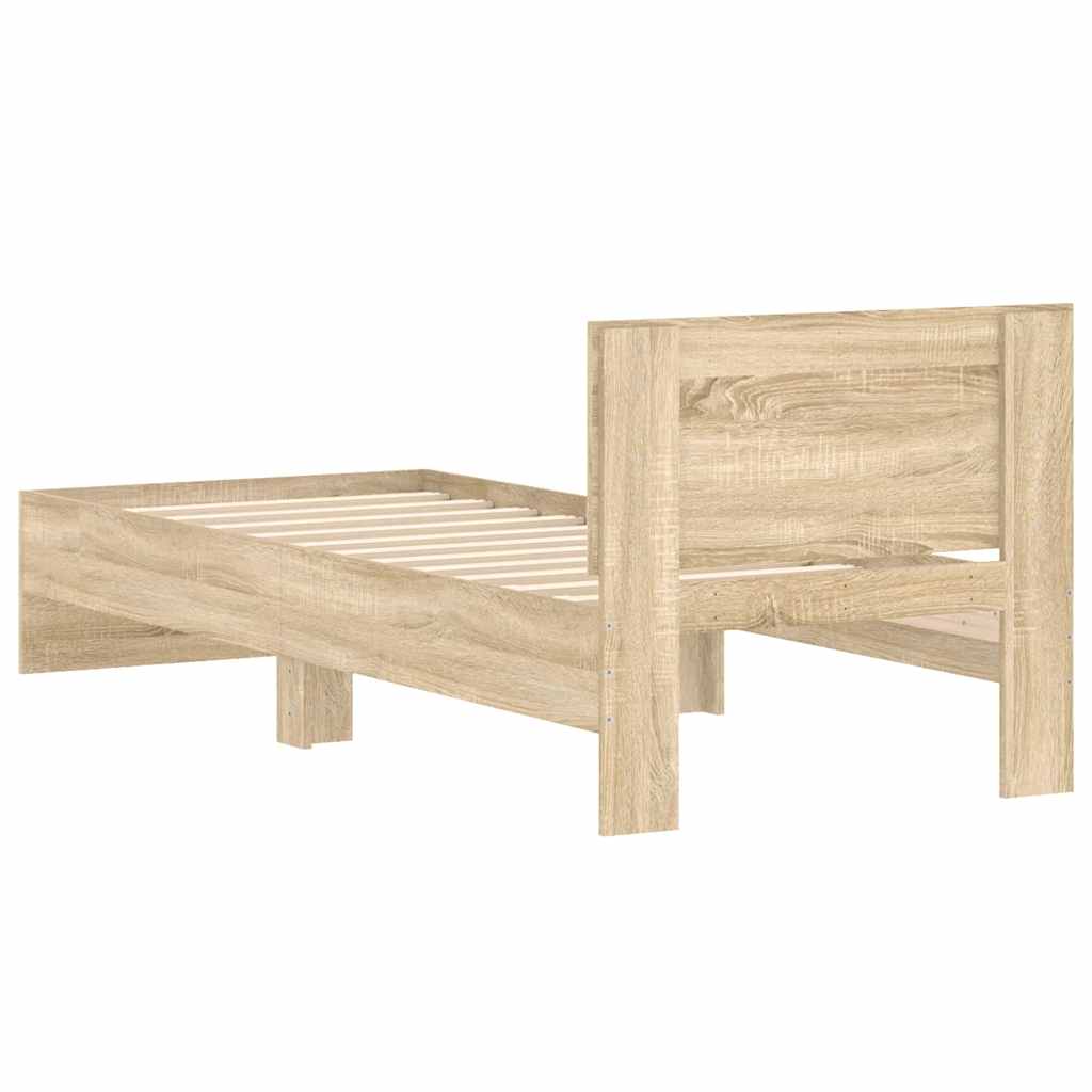 Giroletto senza Materasso con Testiera Rovere Sonoma 75x190 cm - homemem39