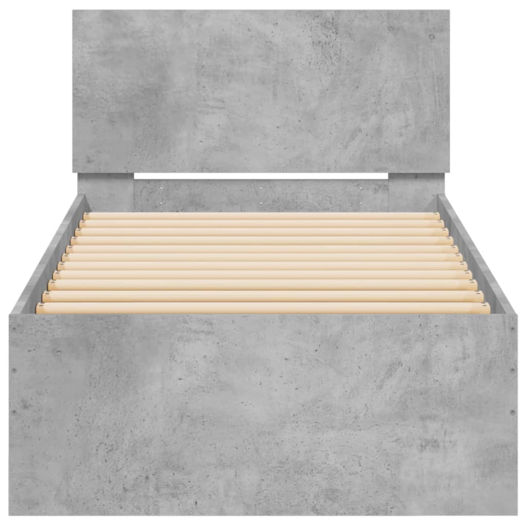Giroletto Testiera Grigio Cemento 75x190 cm Legno Multistrato | homemem39