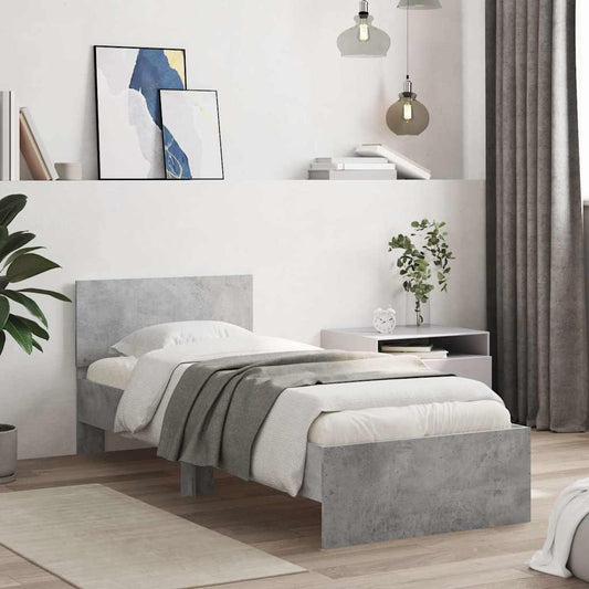 Giroletto Testiera Grigio Cemento 75x190 cm Legno Multistrato | homemem39