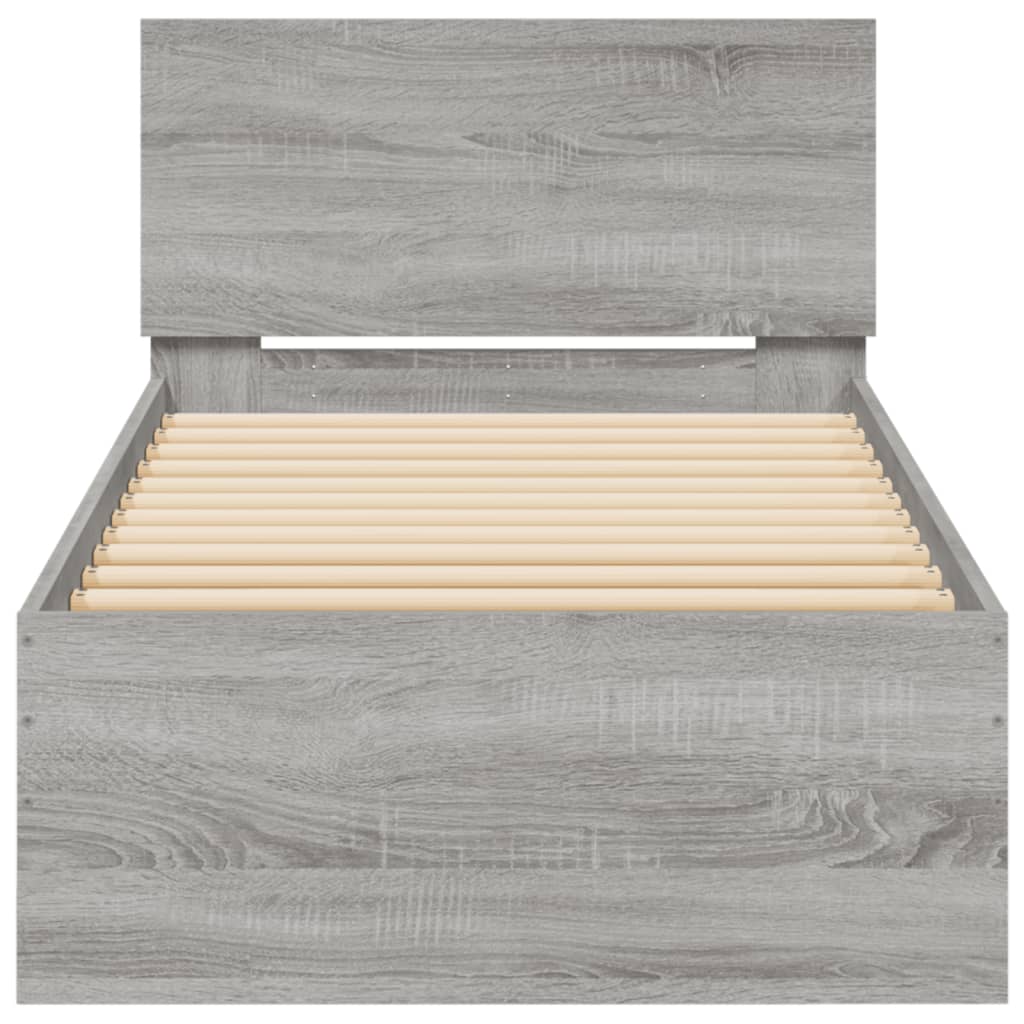 Giroletto con Testiera Grigio Sonoma 75x190cm Legno Multistrato - homemem39
